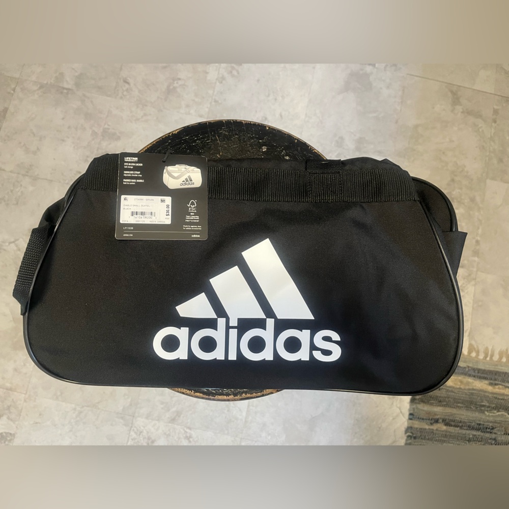 adidas Black Duffel Bag /  White Logo
